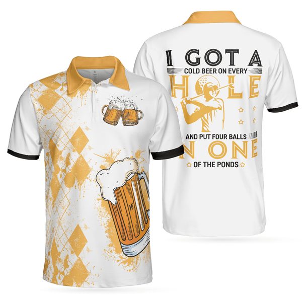 Max Corners I Got A Cold Beer On Every Hole 3D Custom Polo Shirt