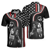 Max Corners Reaper American Flag 3D Custom Polo Shirt