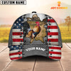 Maxcorners Rooster Customized Name US Flag Cap