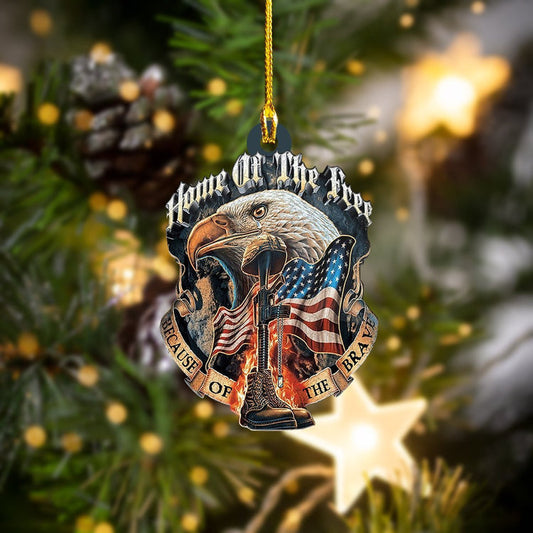 Maxcorners Military Veteran Home Of The Free Car Ornament