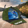 Maxcorners Marlin Fishing Personalized Name 3D Over Printed Cap