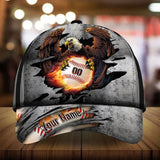 Max Corners White Eagle Baseball Steel Pattern Custom 3D Cap