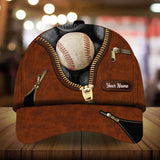 Max Corners Baseball Leather Zip Pattern Custom 3D Cap