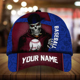 Max Corners Blue Baseball skull Boy Custom 3D Cap