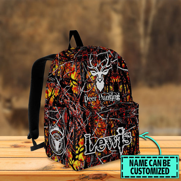 Maxcorners Deer Hunting Full Camo Name Personalized Backpack