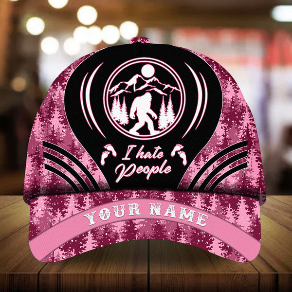 Max Corners I Hate People Bigfoot Pine tree pattern 5 Custom 3D Cap