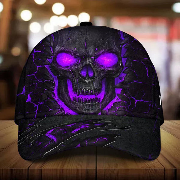 Maxcorners Custom Name Scared Lava Skull Cap