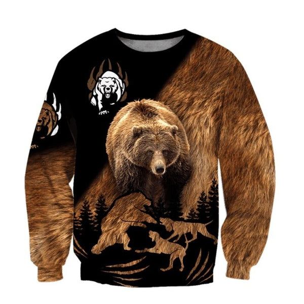 Maxcorners Bear Hunting Camo For Men And Women Harajuku 3D Print Shirt