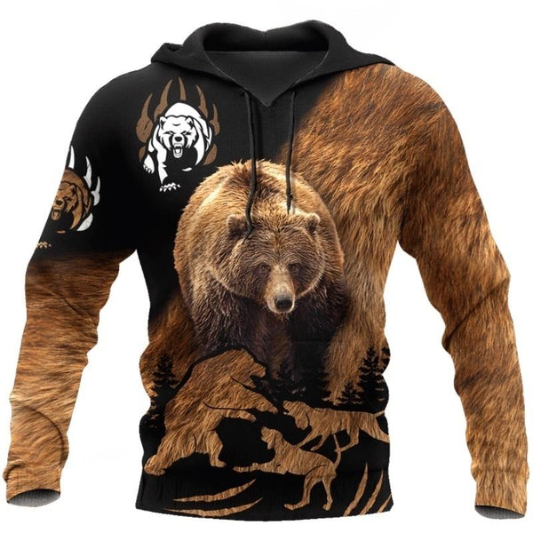 Maxcorners Bear Hunting Camo For Men And Women Harajuku 3D Print Shirt