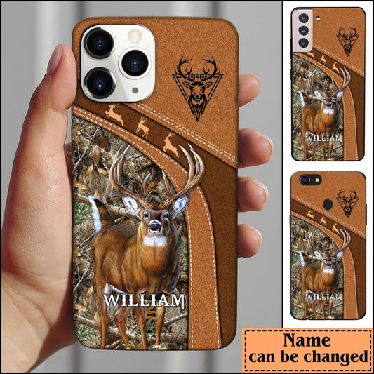 Maxcorners Leather Pattern Personalized Phone Case White-Tailed Deer  IPhone