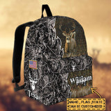 Maxcorners Deer Hunting Name State & Flag Personalized Backpack