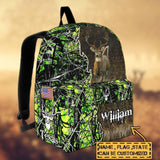 Maxcorners Deer Hunting Name State & Flag Personalized Backpack