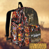 Maxcorners Deer Hunting Name State & Flag Personalized Backpack
