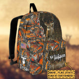 Maxcorners Deer Hunting Name State & Flag Personalized Backpack
