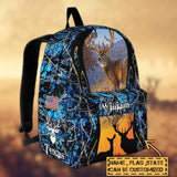 Maxcorners Deer Hunting Name State & Flag Personalized Backpack