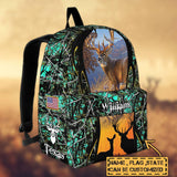 Maxcorners Deer Hunting Name State & Flag Personalized Backpack
