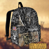 Maxcorners Deer Hunting Name State & Flag Personalized Backpack
