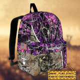 Maxcorners Deer Hunting Name State & Flag Personalized Backpack