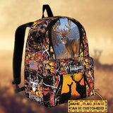 Maxcorners Deer Hunting Name State & Flag Personalized Backpack