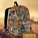Maxcorners Deer Hunting Name State & Flag Personalized Backpack