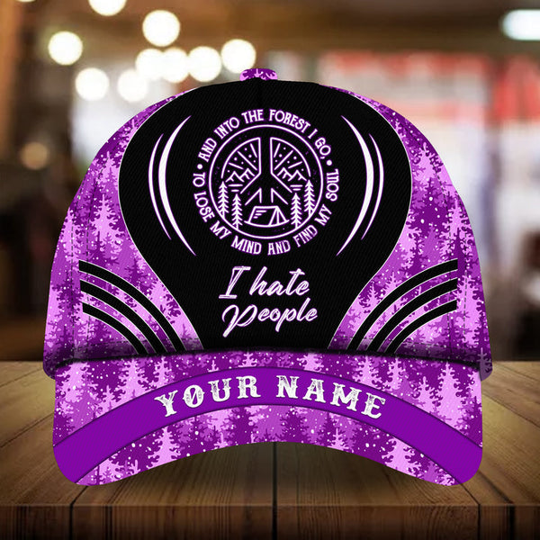Max Corners I Hate People Into The Forest Pine tree pattern 7 Custom 3D Cap
