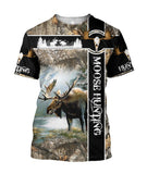 Maxcorners Moose Hunting Camo 3D Over Printed Hoodie