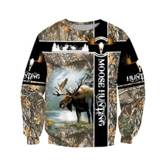 Maxcorners Moose Hunting Camo 3D Over Printed Hoodie