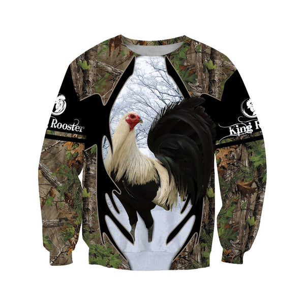 Maxcorners Rooster King Camo Light Green All Over Printed Hoodie
