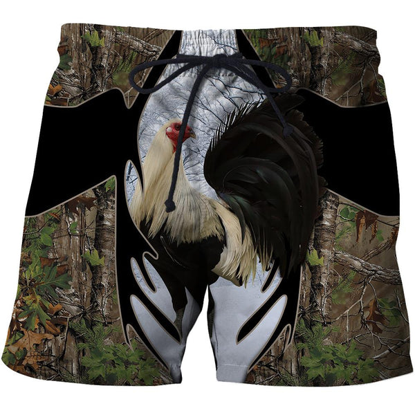 Maxcorners Rooster King Camo Light Green All Over Printed Hoodie